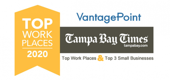 Tampa Bay Times names Vantagepoint a Top Work Place and Top 3 Small Business Workplaces