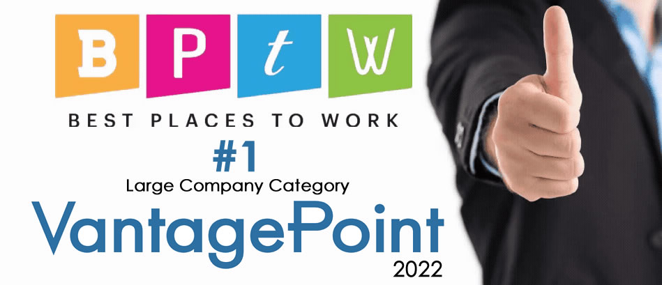 Vantagepoint AI Named #1 Best Place to Work, Large Company category